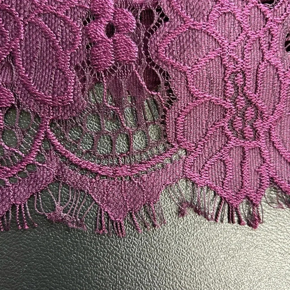 Mi a mi Women’s Small Burgundy Lace Dress Wedding High Neckline Coquette‎ Y2K - Picture 11 of 15